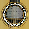 Rosette and label of guitar built by German guitar maker S&ouml;ren Lischke in 2017  after guitar "Ella" (1860) with spruce top and rosewood back and sides