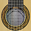 Rosette and label of guitar built by German guitar maker S&ouml;ren Lischke in 2017 with spruce top and rosewood back and sides
